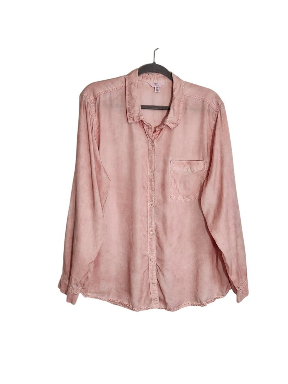 Time and Tru Pink Chambray Button Down Shirt Size XXXL